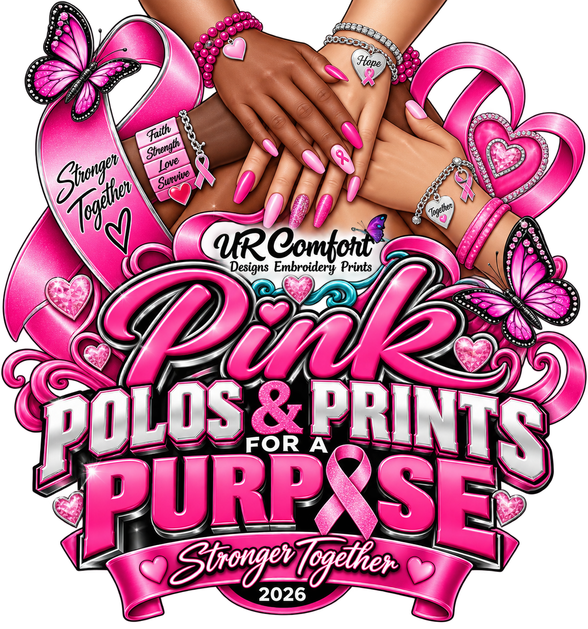 Pink Polos & Prints “Stronger Together”